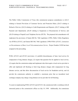 Proposal for Publication of Amendments to 26.21, 26.23, 26.24, 26.27, 26.28 and 26.29 as published in the Texas Register on September 10, 1999