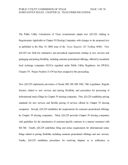 Order Adopting New 26.229 as Approved at the September 7, 2000 Open Meeting and Published in the Texas Register on October 20, 2000