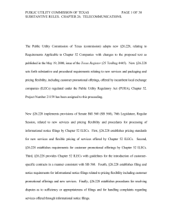 Order Adopting New 26.228 as Approved at the September 7, 2000 Open Meeting and Published in the Texas Register on October 20, 2000
