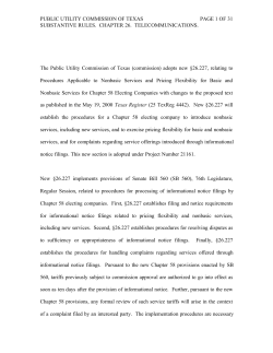Order Adopting New 26.227 as Approved at the September 7, 2000 Open Meeting and Published in the Texas Register on October 20, 2000