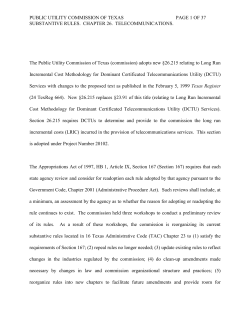 Order Adopting New 26.215 to replace 23.91 as Approved at the July 1, 1999 Open Meeting and Published in the Texas Register on Ausgust 6, 1999
