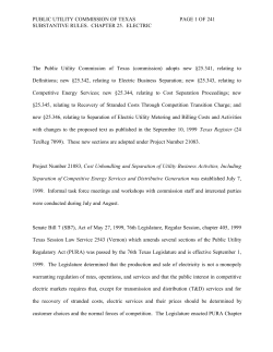 Order Adopting New 25.341-25.346 as Approved at the December 16, 1999 Open Meeting and published in the Texas Register on February 4, 2000