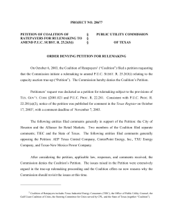 Order Denying Petition for Rulemaking in Project No. 28677