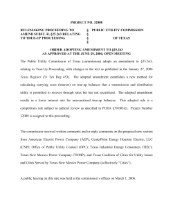 Order Adopting Amendment to 25.263 as Approved at the June 29, 2006 Open Meeting