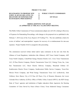 Order Adopting new 25.245 as Approved at the July 10, 2014 Open Meeting