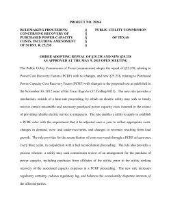 Order Adopting Repeal of 25.238 and New 25.238 as Approved at the May 9, 2013 Open Meeting