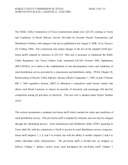 Order Adopting New 25.214 as Approved at the December 13, 2000 Open Meeting and Published in the Texas Register on February 9, 2001