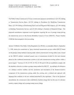 Proposal for Publication of Amendments to 25.192, 25.193, 25.194, 25.198 and 25.204 as published in the Texas Register on October 15, 1999