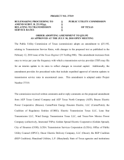Order Adopting Amendment to 25.192 as Approved at the July 30, 2010 Open Meeting