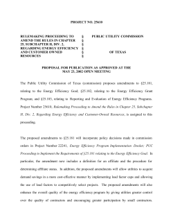 Proposed Amendments to 25.181, 25.182 and 25.183 as Published in the Texas Register on June 14, 2002