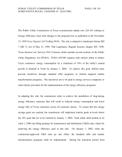 Order Adpoting New 25.181 as Approved at the March 1, 2000 Open Meeting and published in the Texas Register on April 7, 2000