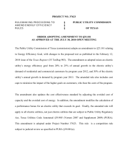 Order Adoting Amendment to 25.181 as Approved at the July 30, 2010 Open Meeting