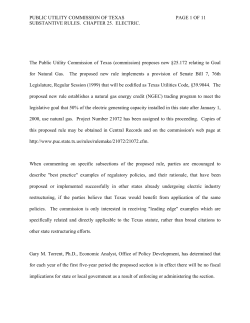 Proposal for Publication of New 25.172 as publisehd in the Texas Register on September 24, 1999
