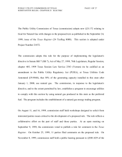 Order Adopting New 25.172 as Approved at the December 1, 1999 Open Meeting and Published in the Texas Register on December 24, 1999