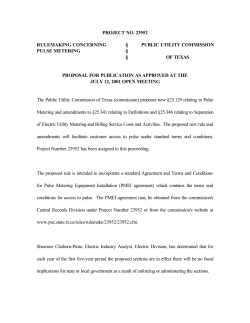 Proposed New 25.129 and and Proposed Amendments to 25.341 and 25.346 as Published in the Texas Register on July 27, 2001