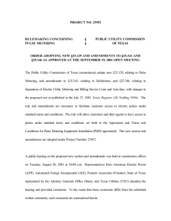 Order Adopting New 25.129 and Amendments to 25.341 and 25.346 as Approved at the September 19, 2001 Open Meeting and Published in the Texas Register on October 19, 2001
