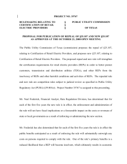 Proposal for Publication of Repeal of 25.107 and new 25.107 as Approved at the October 23, 2008 Open Meeting