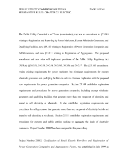Proposed Amendment to 25.105 and New 25.109 and 25.111 as Published in the Texas Register on March 17, 2000