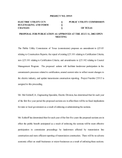 Proposed Amendment to 25.83, Repeal of 25.101, New 25.101 and Amendment to 25.102 as Published in the Texas Register on July 26, 2002