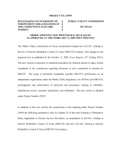 Order Adopting New 22.251 as Approved at the February 13, 2003 Open Meeting and Published in the Texas Register on March 21, 2003