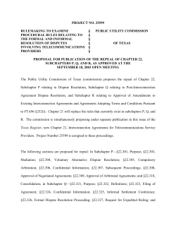 Proposal for Publication of the Repeal of Chapter 22, Subchapters P, Q, and R as Approved at the September 18, 2003 Open Meeting and Submitted to the Texas Register