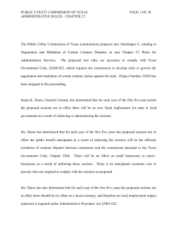 Proposed New Chapter 27, Subchapter C, as Published in the Texas Register on November 17, 2000
