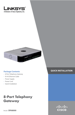 Cisco SPA8000 8-Port Telephony Gateway Quick Start Guide