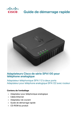 Cisco SPA100 Series Phone Adapters Quick Start Guide (French, Canada)