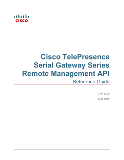 Cisco TelePresence Serial Gateway Series API Reference Guide