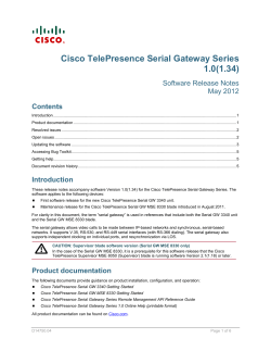 Cisco TelePresence Serial Gateway Series Version 1.0(1.34) Release Notes