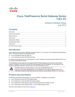Cisco TelePresence Serial Gateway Series Version 1.0(1.37) Release Notes