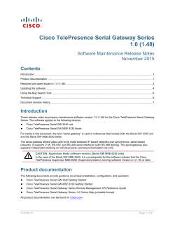 Cisco TelePresence Serial Gateway Series Version 1.0(1.48) Release Notes