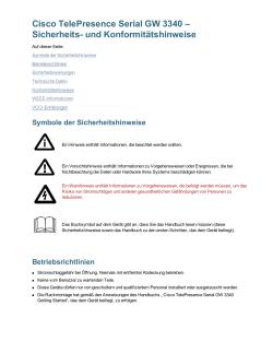Cisco TelePresence Serial GW 3340 &acirc;&euro;&ldquo; Sicherheits- und Konformit&Atilde;&curren;tshinweise