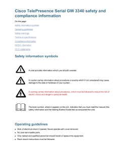 Cisco TelePresence Serial GW 3340 safety and compliance information