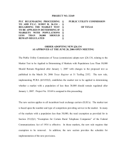 Order Adopting new 26.134 as approved at the June 20, 2006 Open Meeting