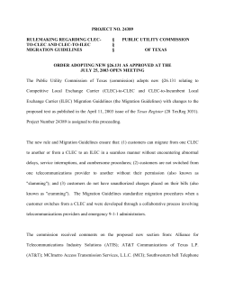 Order Adopting New 16.131 as Approved at the July 25, 2003 Open Meeting and Published in the Texas Register on September 5, 2003