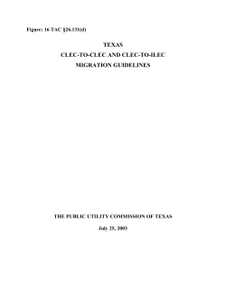 Texas CLEC-to-CLEC and CLEC-to-ILEC Migration Guidelines