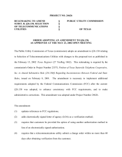 Order Adopting Amendments to 26.130 as Approved at the May 23, 2002 Open Meeting and Published in the Texas Register on July 5, 2002