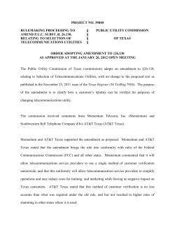 Order Adopting Amendment to 26.130 as Approved at the January 26, 2012 Open Meeting