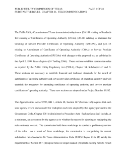 Order Adopting New 26.109, 26.111 and 26.113