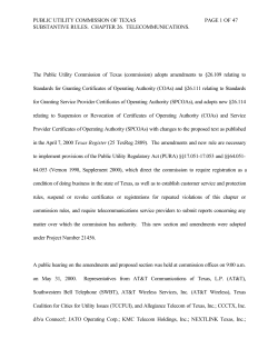 Order Adopting Amendments to 26.109 and 26.111 and New 26.114 as Approved at the June 29, 2000 Open Meeting and Published in the Texas Register on July 28, 2000