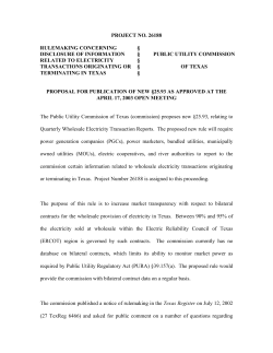 Proposed New 25.93 as Published in the Texas Register on May 9, 2003