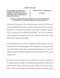 Proposal for Publication of the Repeal of 25.53 and new 25.53 as Approved at the September 13, 2007 Open Meeting