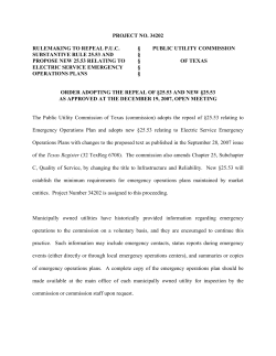 Order Adopting the Repeal of 25.53 and new 25.53 as Approved at the December 19, 2007 Open Meeting
