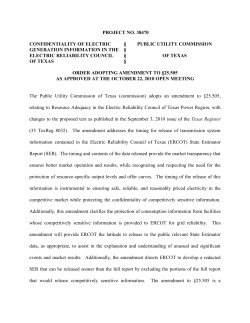 Order Adopting Amendment to 25.505 as Approved at the October 22, 2010 Open Meeting