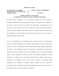 Order Adopting New 25.503 as Approved at the January 29, 2004 Open Meeting