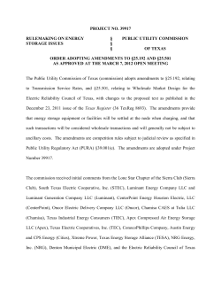 Order Adopting Amendment to 25.192 and 25.501 as Approved at the March 7, 2012 Open Meeting