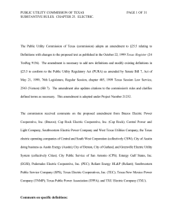 Order Adopting Amendments to 25.5 as Approved at the January 27, 2000 Open Meeting and Published in the Texas Register on February 18, 2000