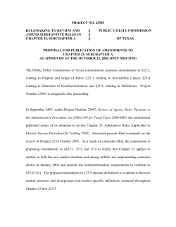 Proposed Amendments to Chapter 25, Subchapter A, as Published in the Texas Register on November 8, 2002