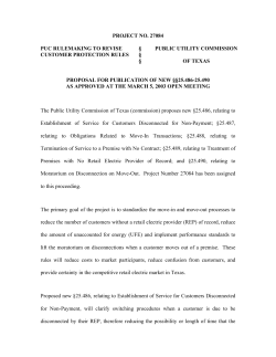 Proposed New 25.486-25.490, as Published in the Texas Register on March 21, 2003